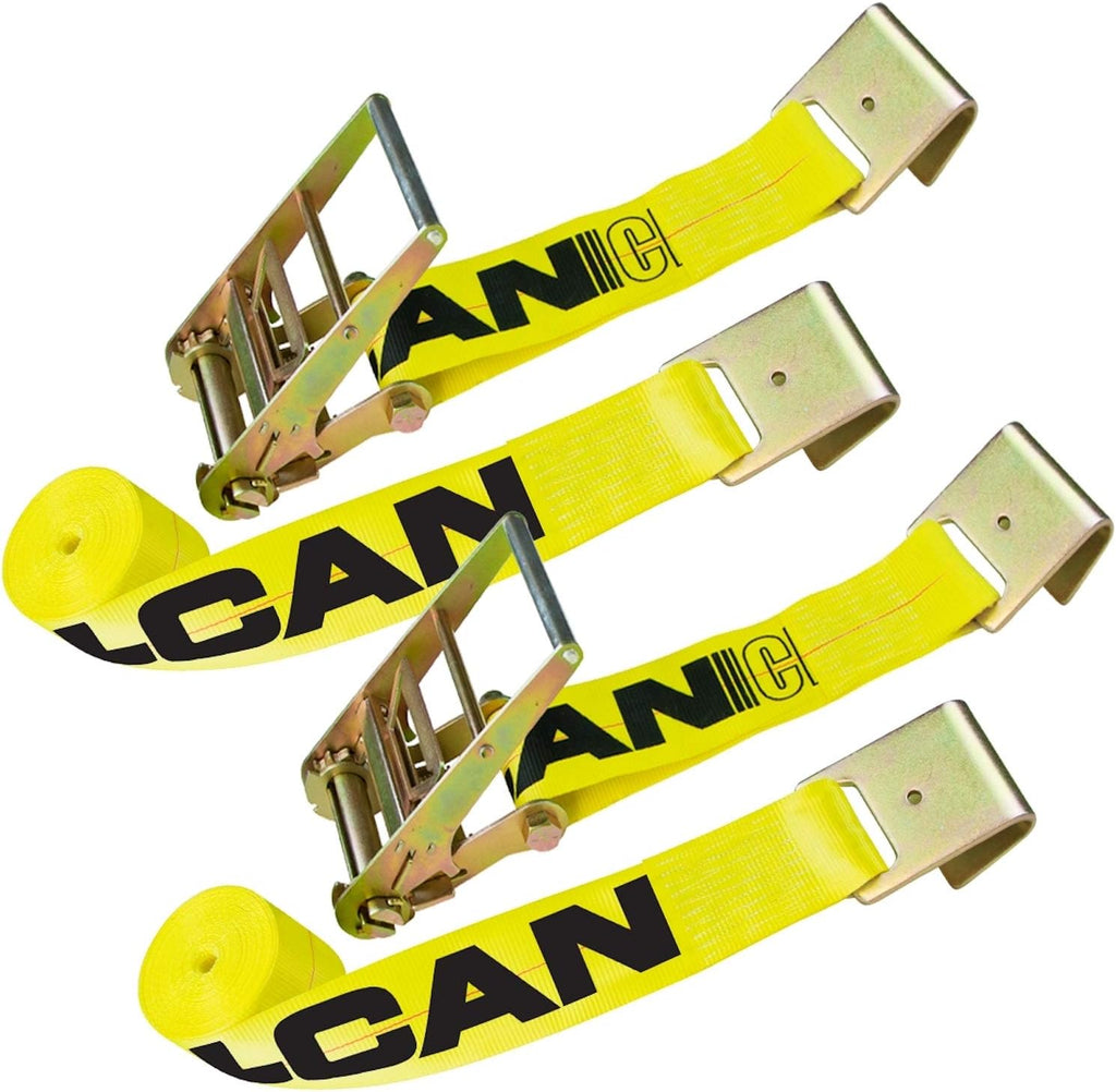 4 Inch x 30 Foot 2 Pack Ratchet Strap with Flat Hooks B9439