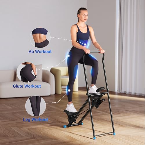 Compact Folding Vertical Climber Machine with Adjustable Handlebar & Pedals W835067