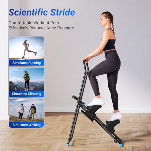 Compact Folding Vertical Climber Machine with Adjustable Handlebar & Pedals W835067
