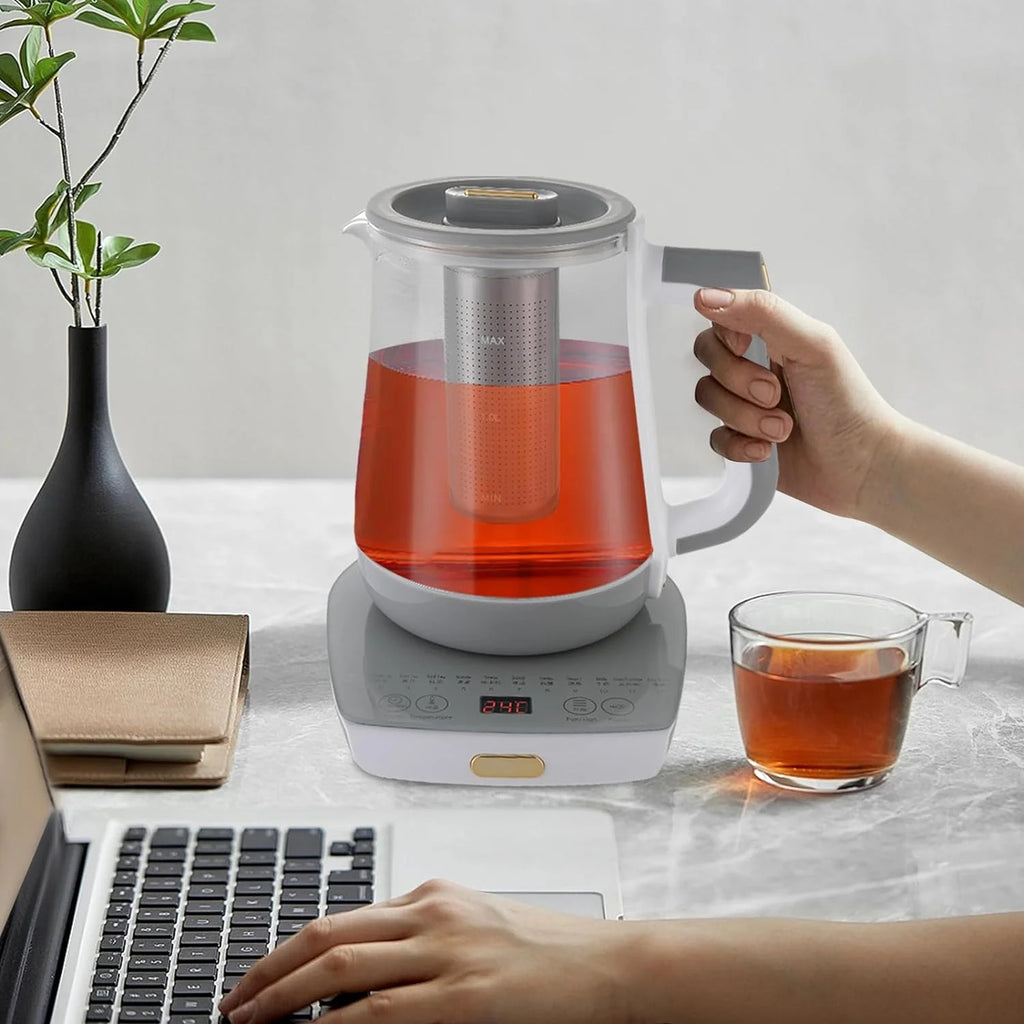 1.8L Electric Glass Tea Kettle with Temperature Control Y85409