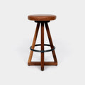 Bleached White Oak Stool with Blackened Steel F8766