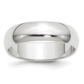 18K Yellow Gold White Gold 6mm Half-Round Wedding Band Ring Size 6.5 A2721