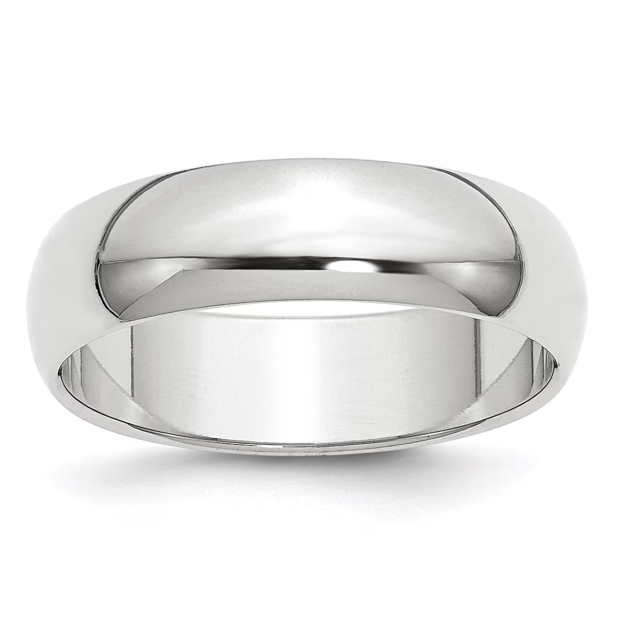 18K Yellow Gold White Gold 6mm Half-Round Wedding Band Ring Size 6.5 A2721
