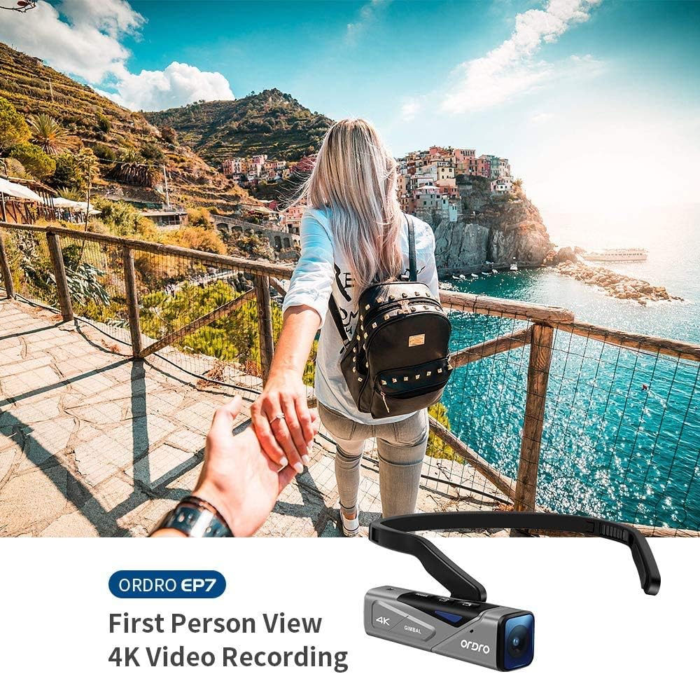 4K 60FPS Head-Wearable Video Camera with Gimbal Stabilizer and 64GB Micro SD Card D461458