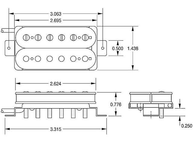 Black Humbucker Bridge Pickup D932