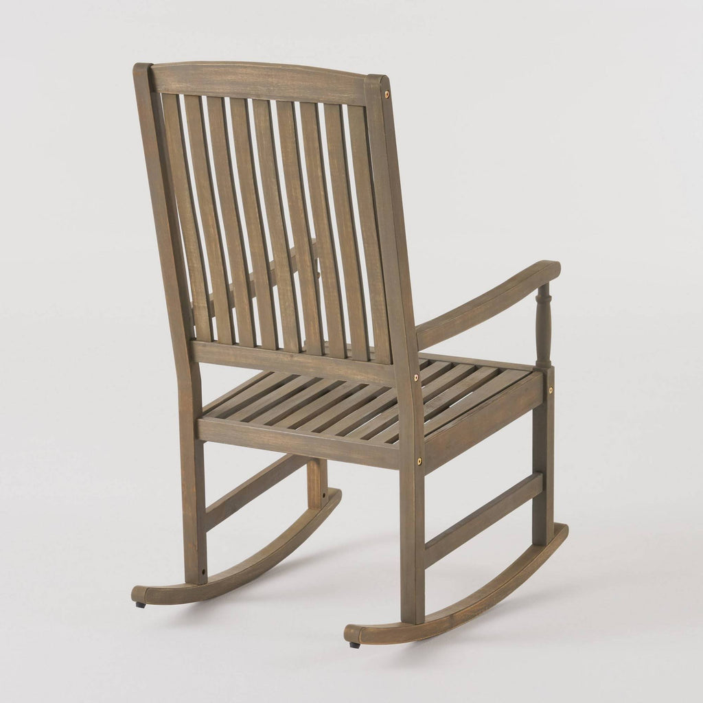 2pk Acacia Wood Rocking Chair Gray I48925
