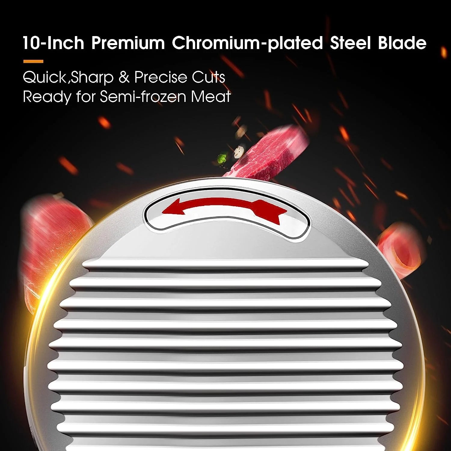 Commercial Meat Slicer 10 inch 240W Chromium-Plated Steel Blade I736