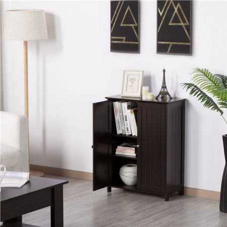 3-Tier Wooden Floor Storage Cabinet Organizer, Espresso O45528