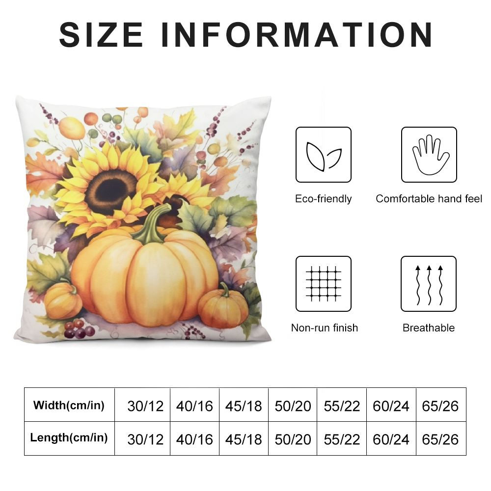 Fall Pillow Covers 18x18 Pumpkin Maple Leaves Sunflower Vase Outdoor Decorative Throw Pillows Farmhouse Autumn Cushion Case L74279
