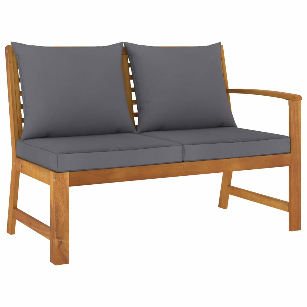 6 Piece Patio Lounge Set with Cushions Acacia Wood Outdoor Sectional Set I7897