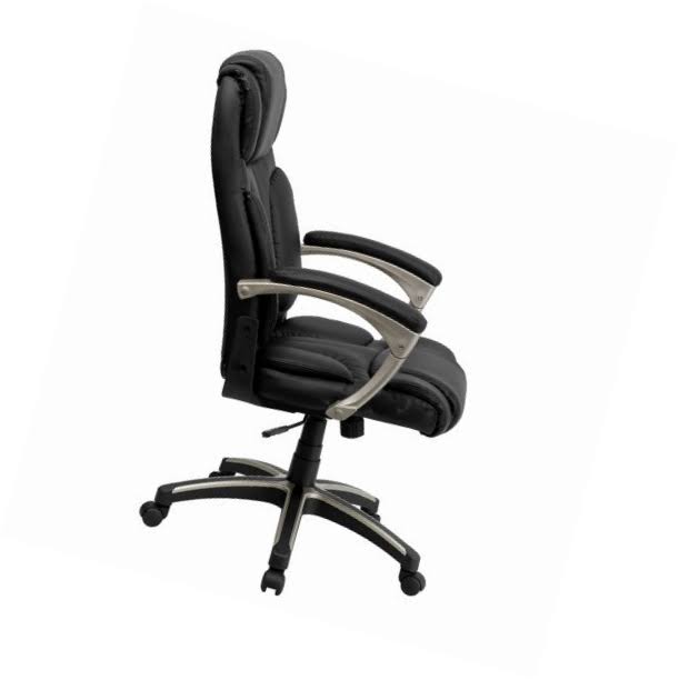 High Back Folding Black Leather Executive Swivel Office Chair N7950