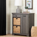 Winter Oak 1-Door Storage Cabinet S278