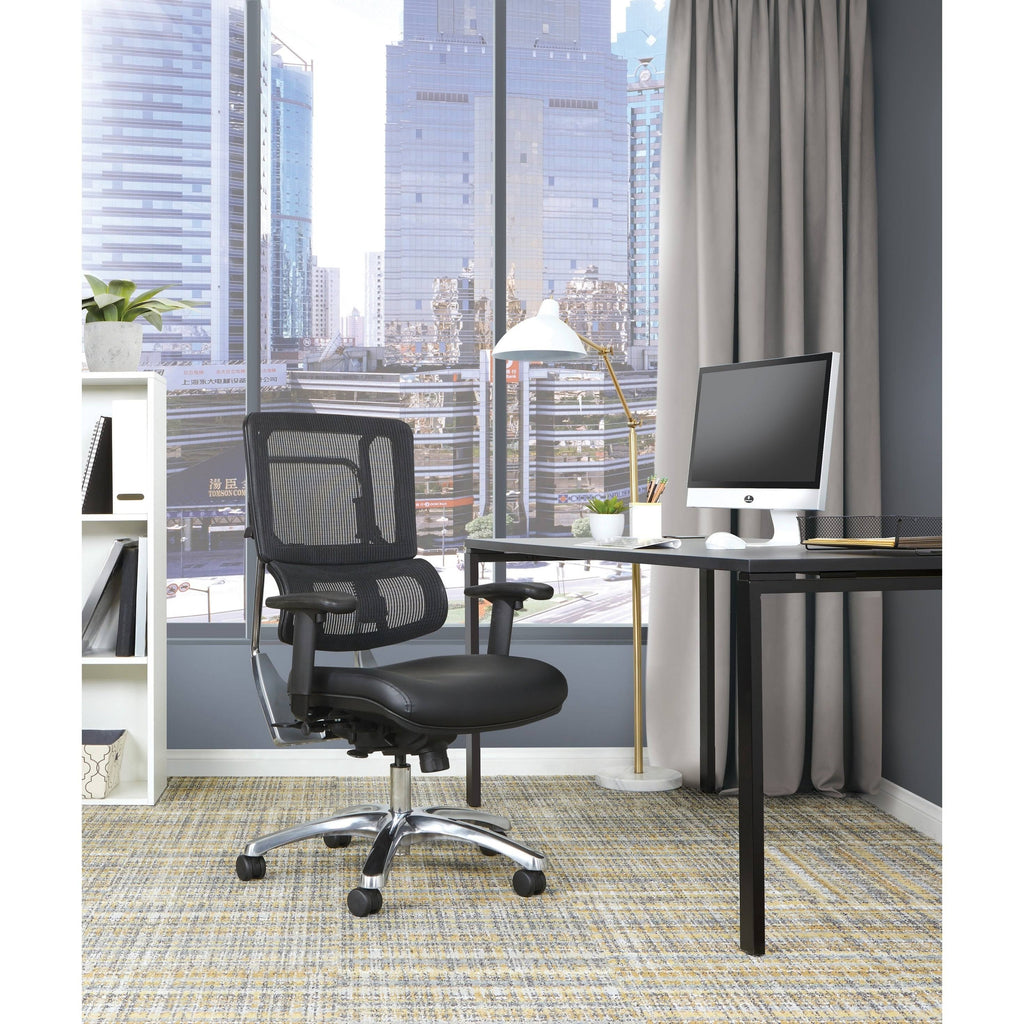 Olive Black Mesh Back Fabric Seat Chrome Base Chair O538061