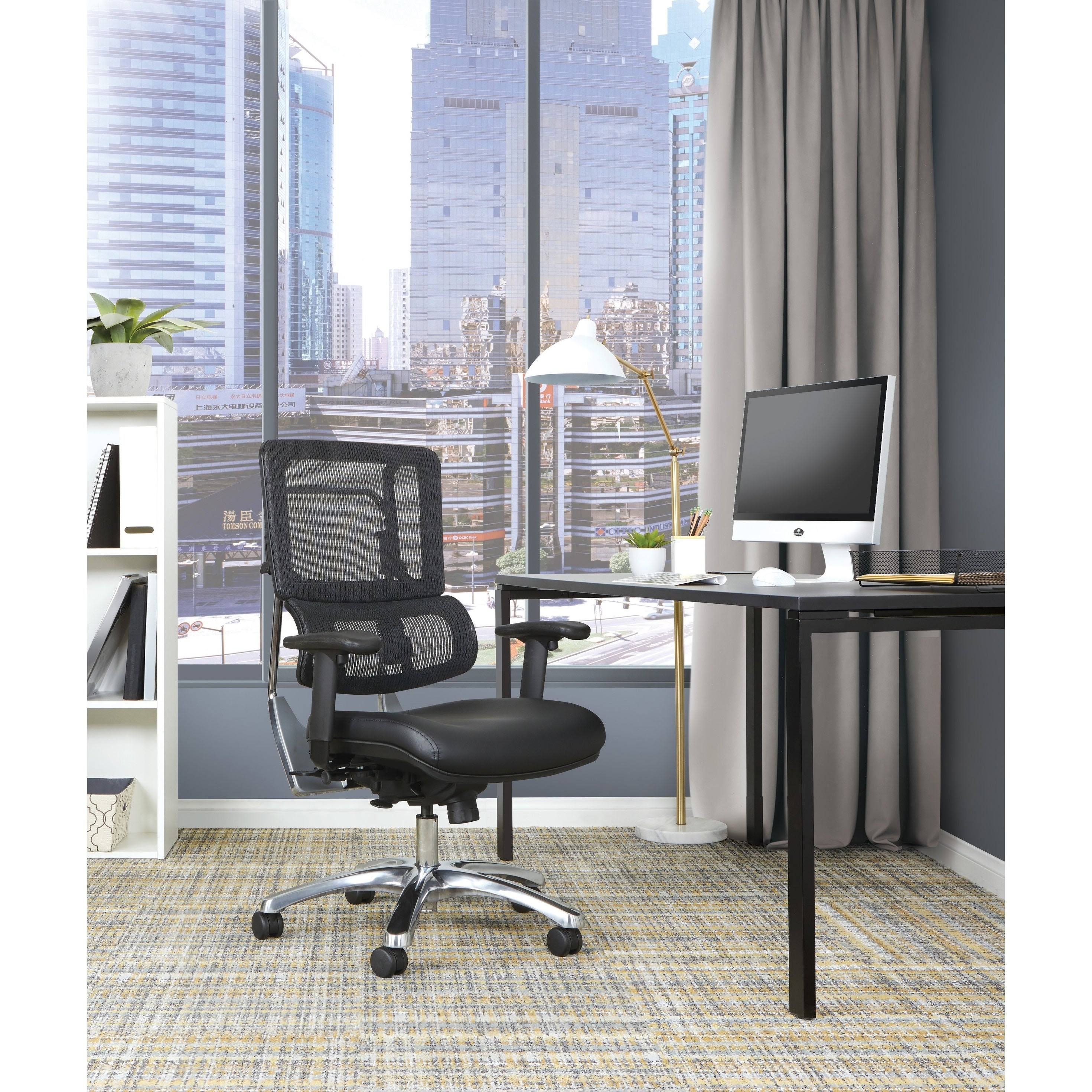 Olive Black Mesh Back Fabric Seat Chrome Base Chair O538061