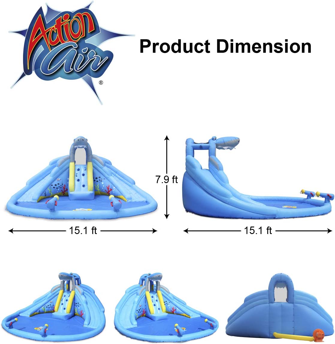 Inflatable Water Slide Double Waterslides Shark Theme Water Park V726660