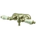 Vintage Satin Nickel Wall Mount Clawfoot Tub Filler I94814