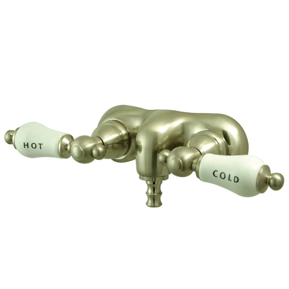 Vintage Satin Nickel Wall Mount Clawfoot Tub Filler I94814