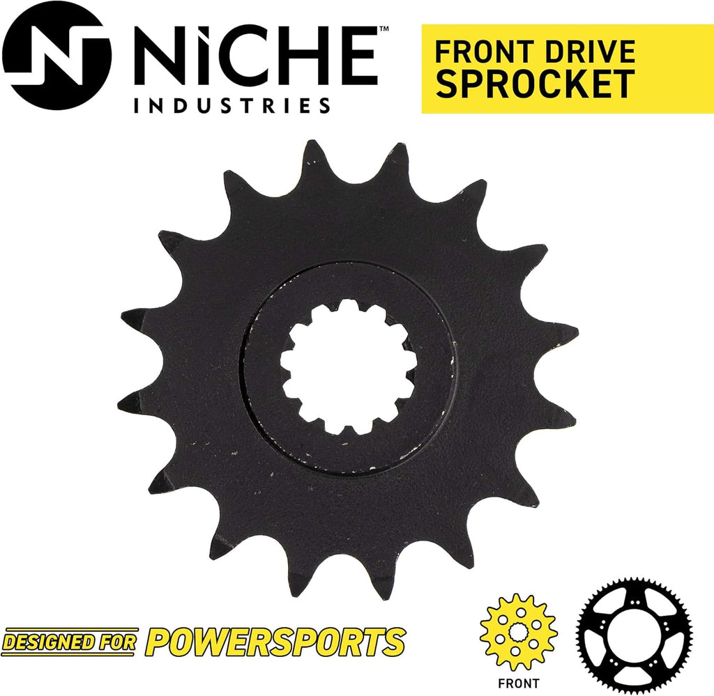 Drive Sprocket Chain Combo Front 16 Rear 48 Tooth 520NZ Standard 116 Links Pack of 2 D8155