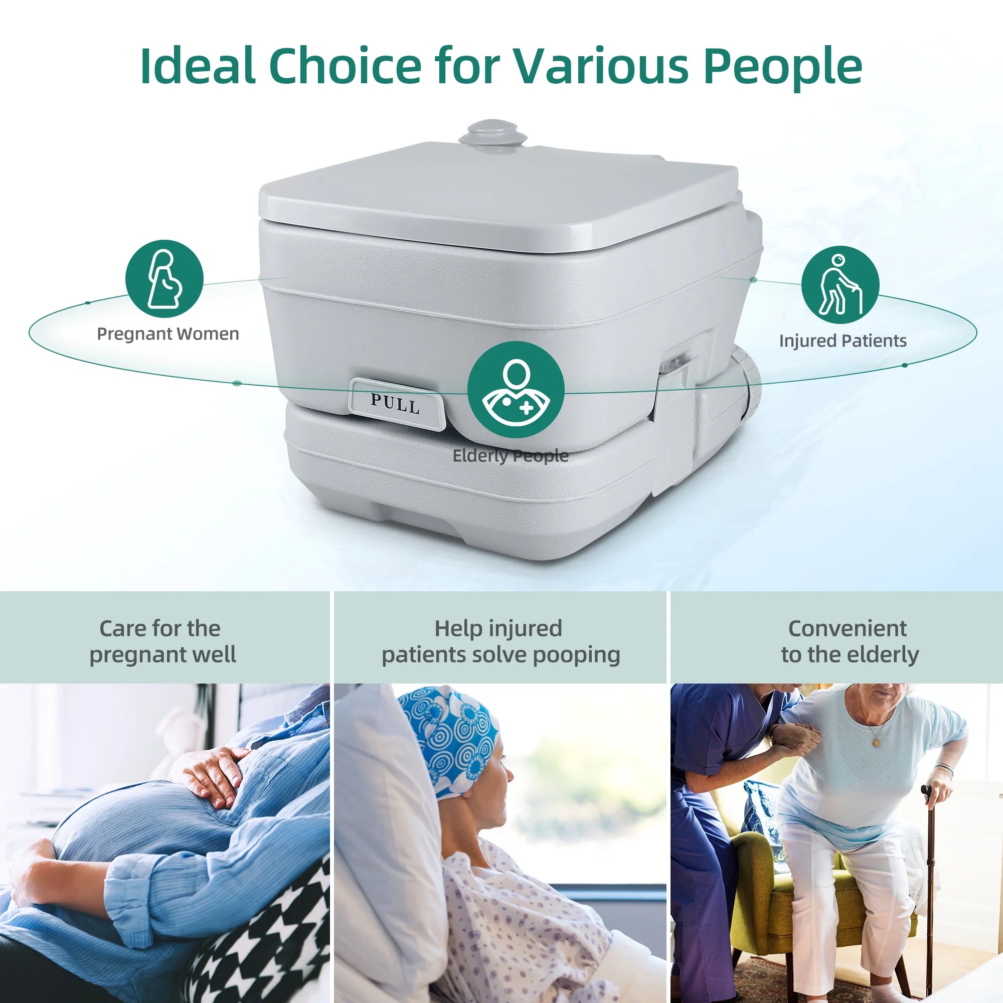 3.2 Gallon Portable Toilet with Press Flush Pump B836