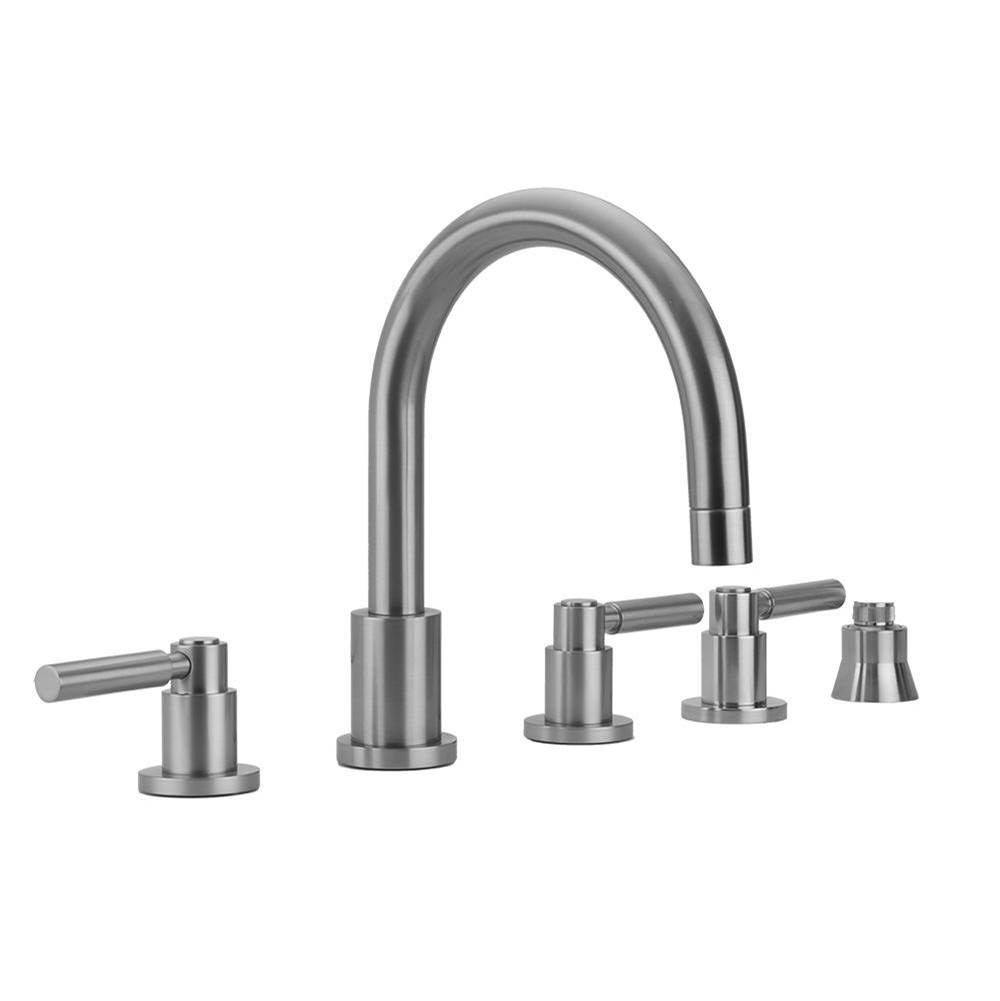 Polished Nickel Roman Tub Set with High Lever Handles and Handshower Holder P45404