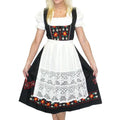 Black Cotton 3 Piece Dirndl Dress J7511