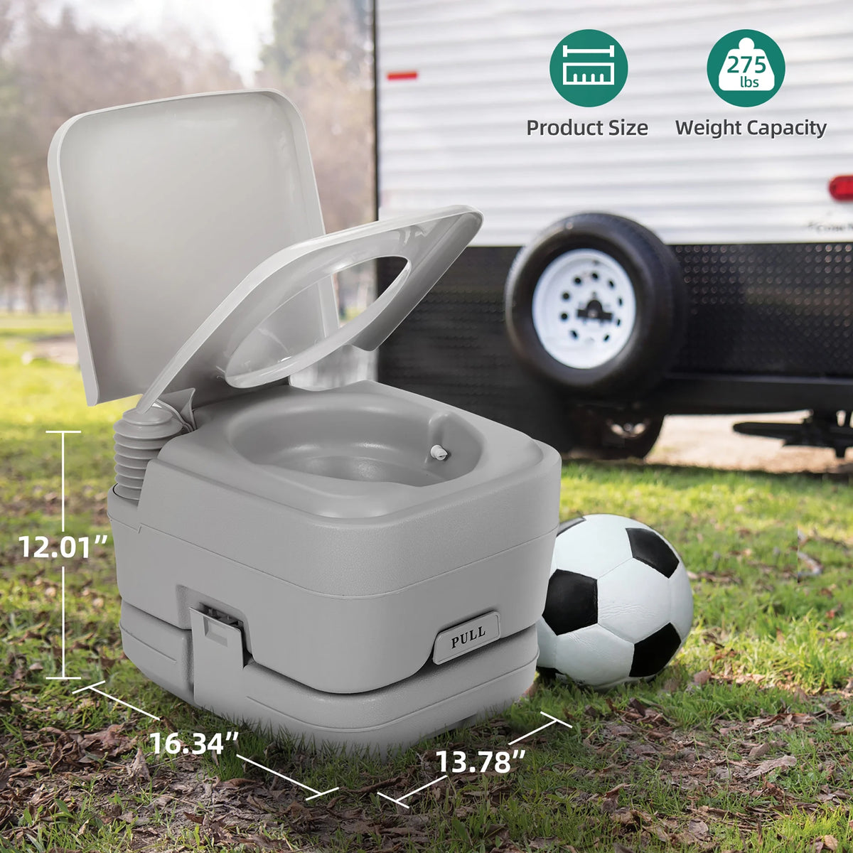3.2 Gallon Portable Toilet with Press Flush Pump B836