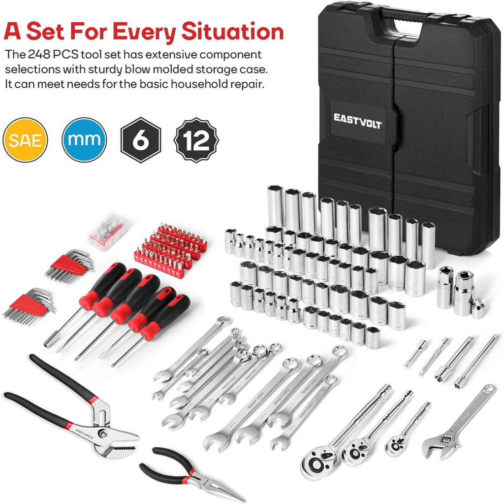 248 Pieces Mechanics Tool Set with Storage Case G471