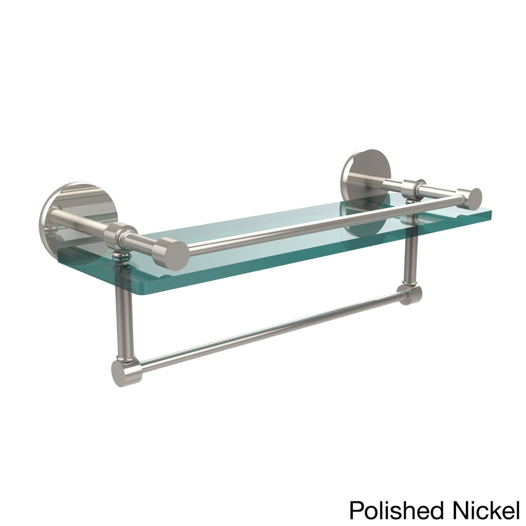 16-Inch Gallery Glass Shelf with Towel Bar Antique Pewter N702704