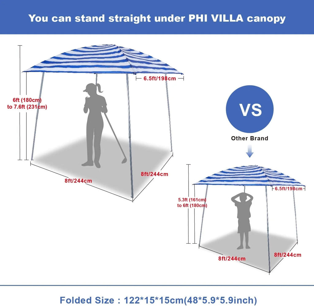 Blue Stripe Lightweight Slant Leg Canopy Tent T971273