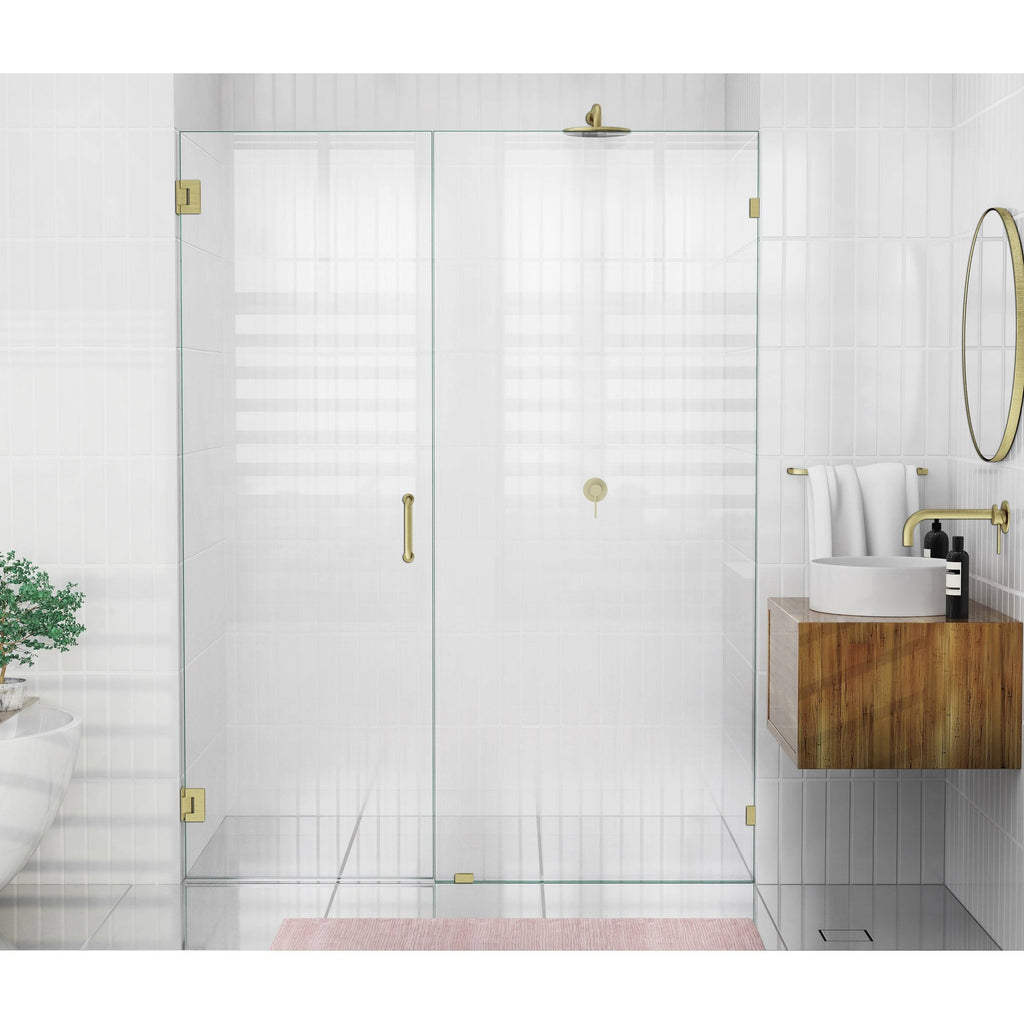 Frameless Shower Door Wall Hinge Satin Brass in Gold V313