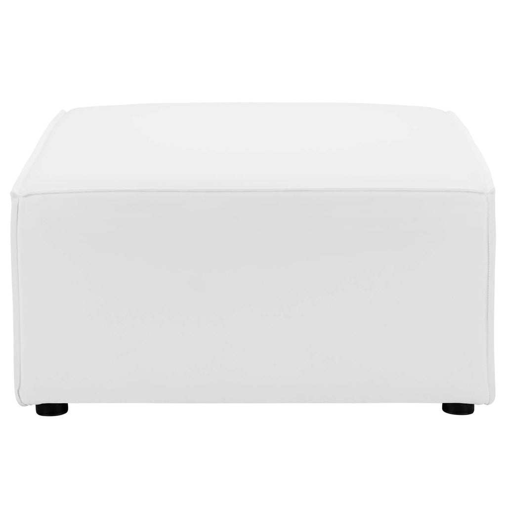 White Fabric Outdoor Loveseat Chaise Sofa R71276