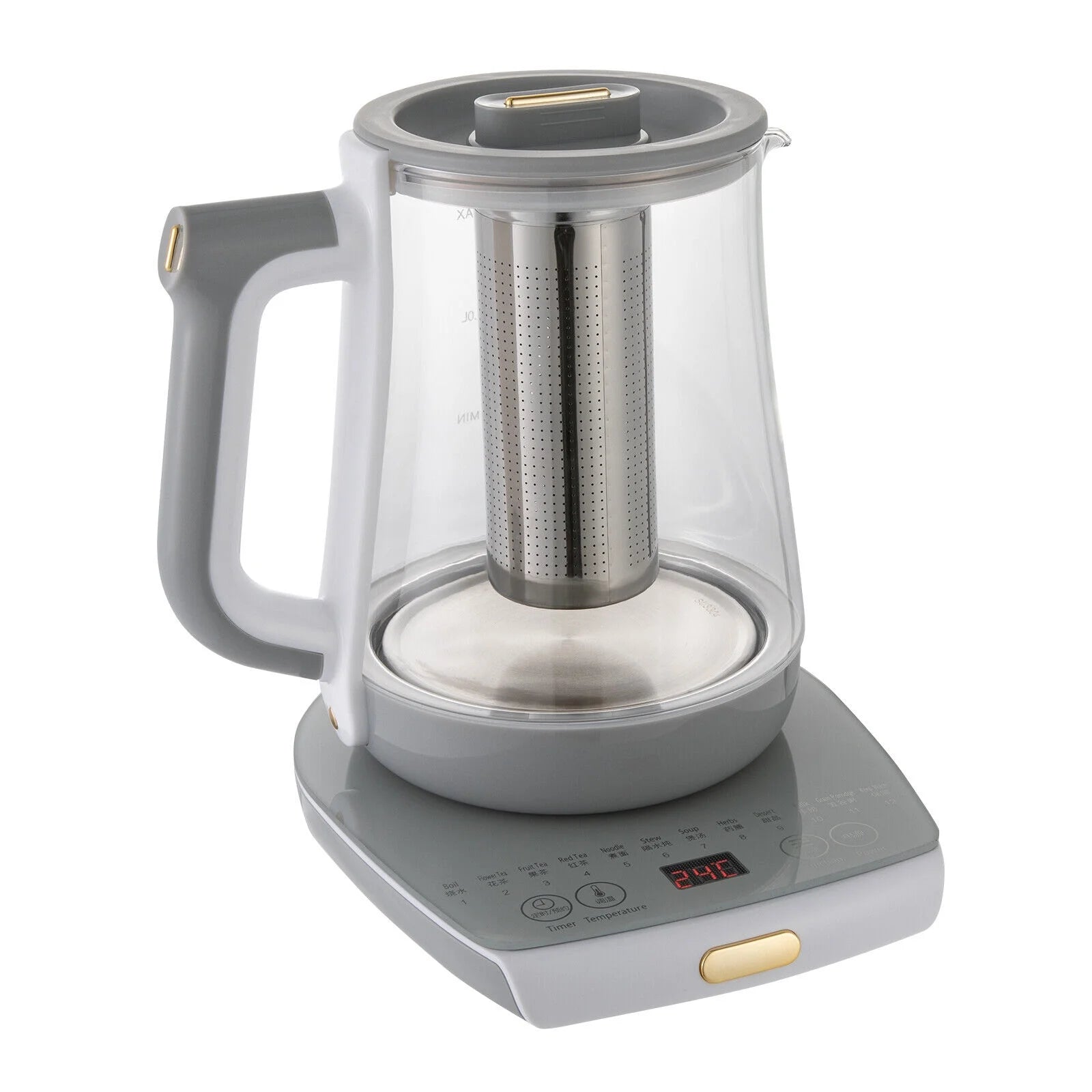 1.8L Electric Glass Tea Kettle with Temperature Control Y85409