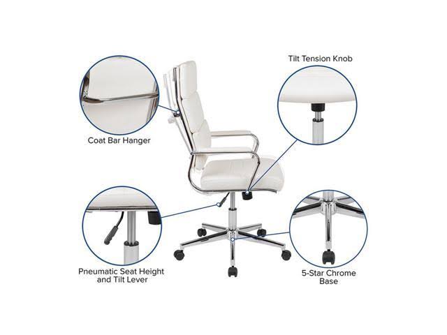 White High Back LeatherSoft Executive Swivel Office Chair G643315
