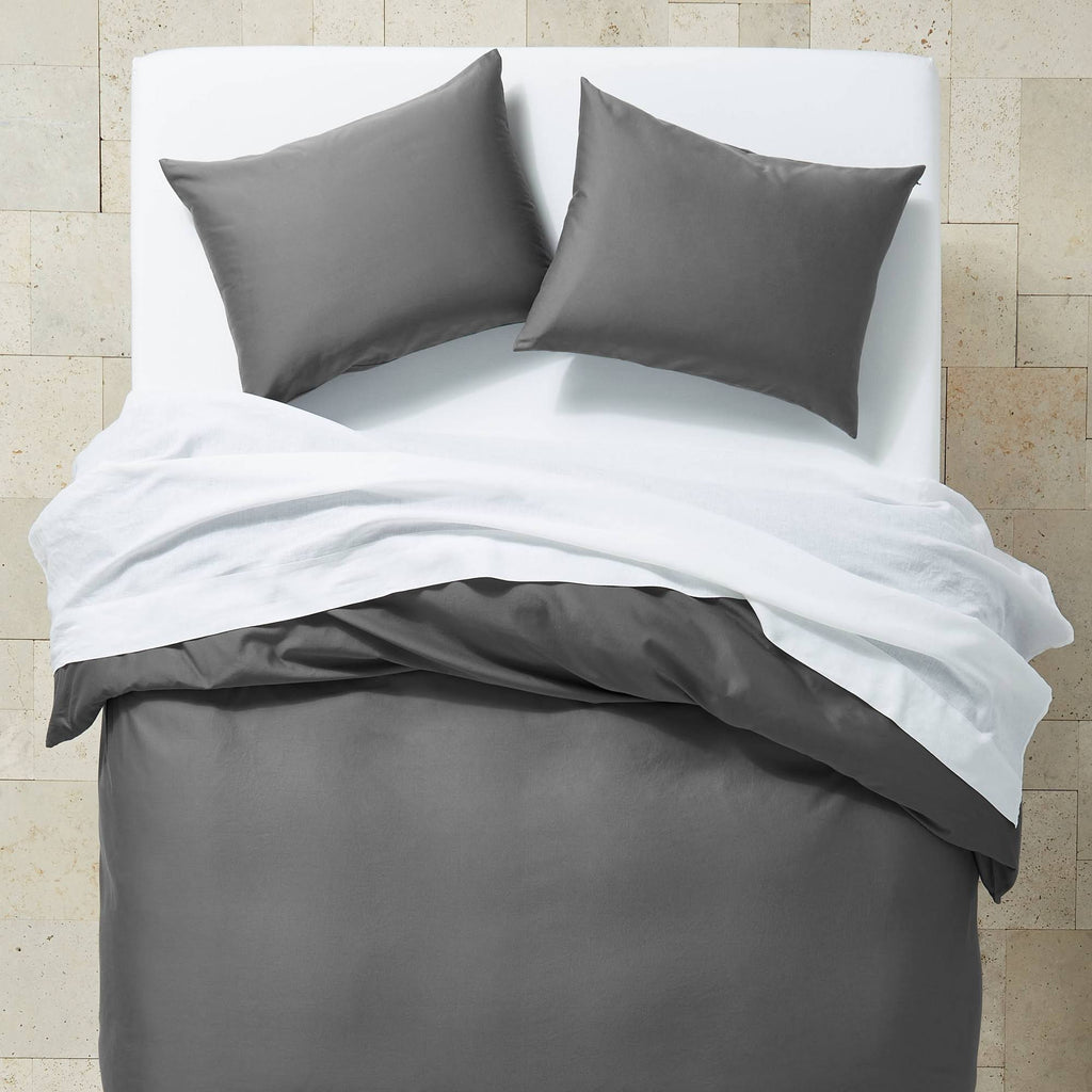 Full/Queen Supima Washed Sateen Duvet & Sham Set Dark Gray J75934