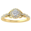 14K Yellow Gold Diamond Halo Engagement Ring Size 10 I33413