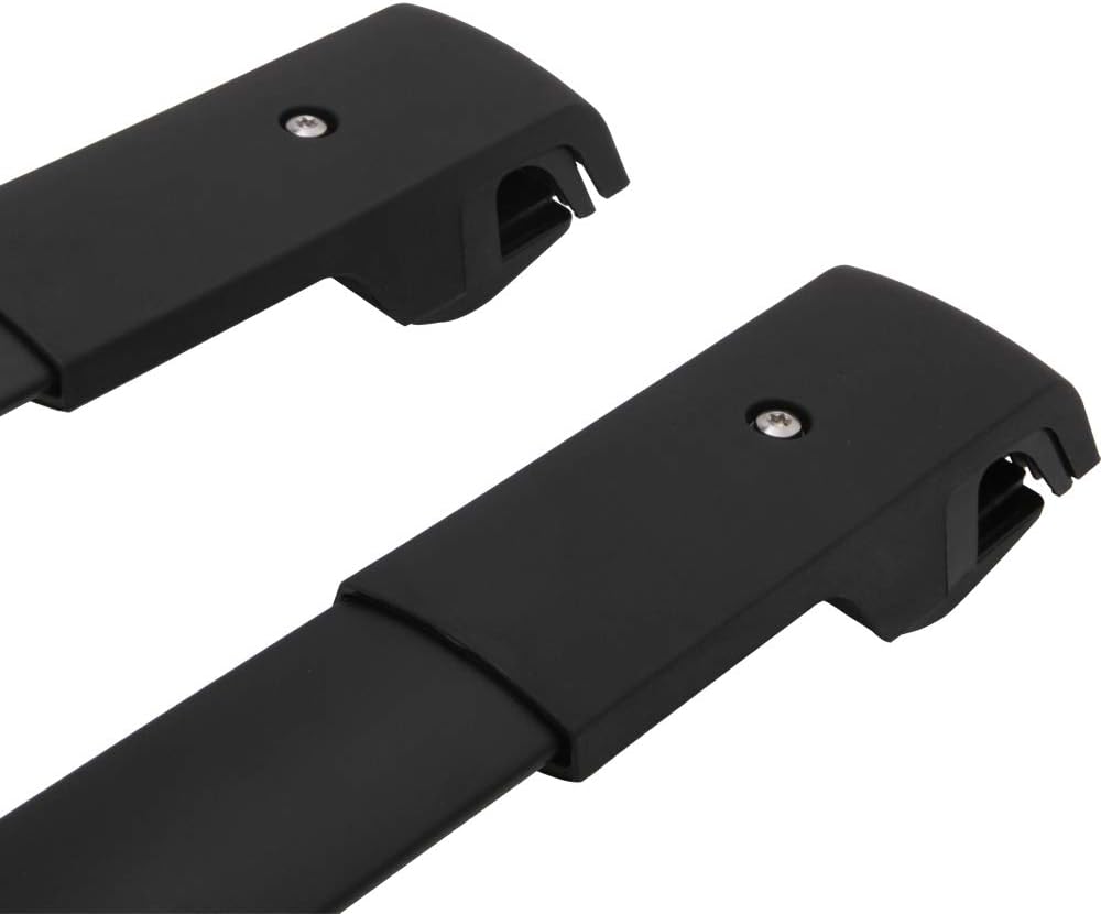 Black Pack of 2 Roof Rack Side Rails Cross Bars A54657