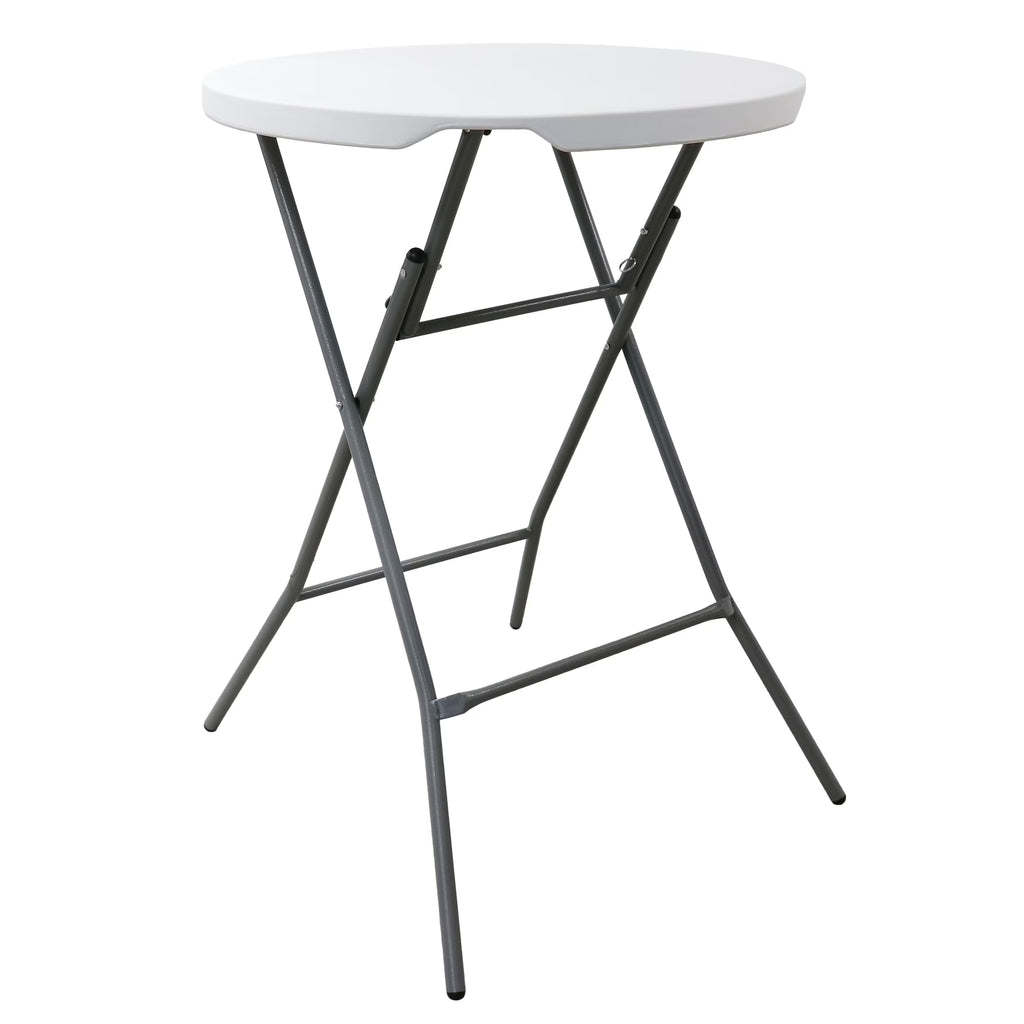31 Inch Plastic Round Folding Bar Table in White A161410