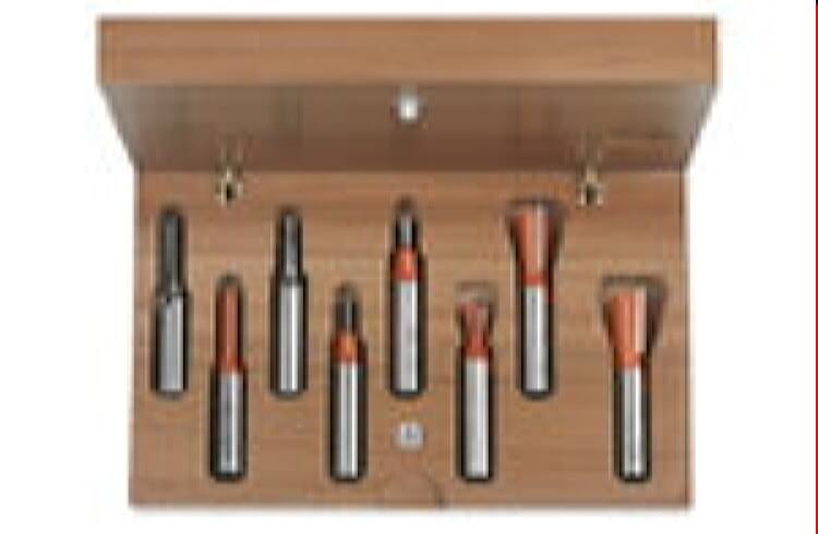 8 Piece Dovetail & Straight Bit Set W740290
