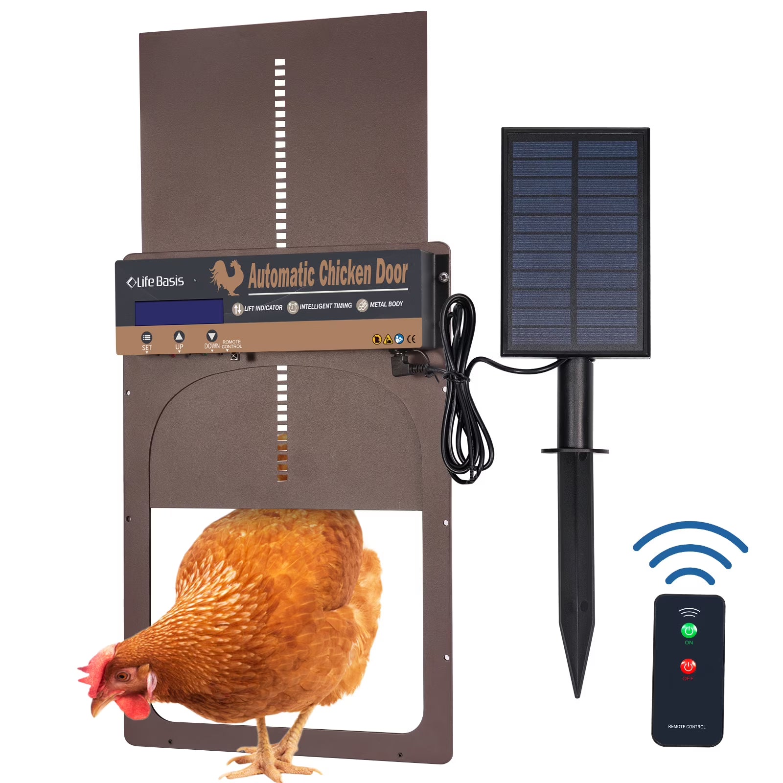 Solar Powered Automatic Chicken Coop Door with Remote Control N84070