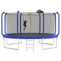 1500LBS 14FT Trampoline with Enclosure, Ladder, Basketball Hoop, Ball A50297