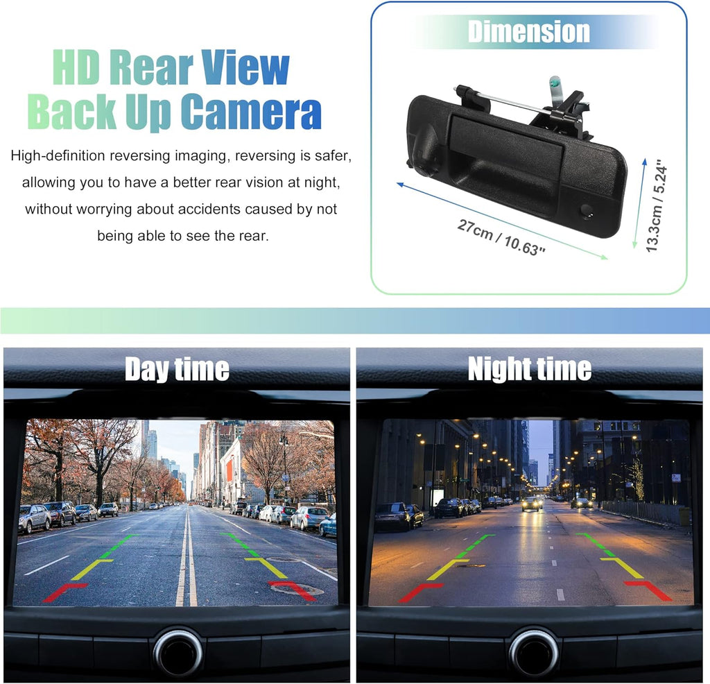 Tailgate Rear View Back Up Camera Set with Liftgate Handle for Toyota Tundra 2007-2013 Pack of 2 C366