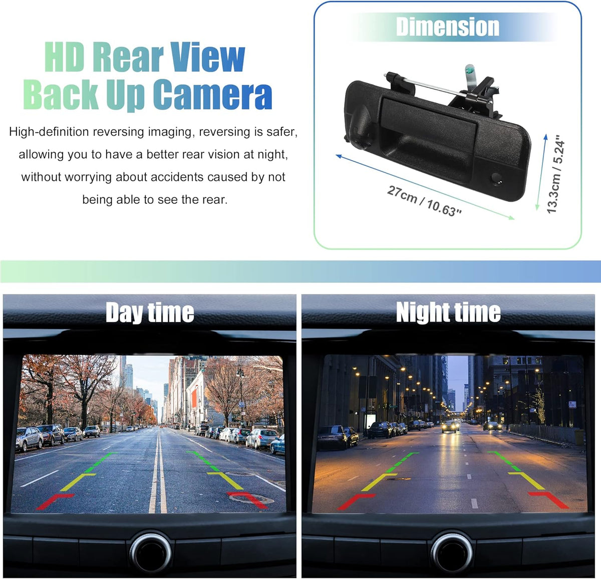 Tailgate Rear View Back Up Camera Set with Liftgate Handle for Toyota Tundra 2007-2013 Pack of 2 C366