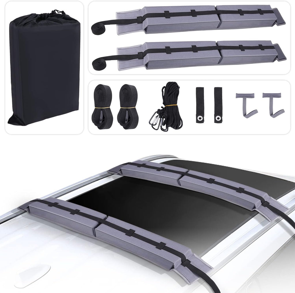 Universal Foldable Car Roof Rack Pads with Straps Pack of 2 S8142