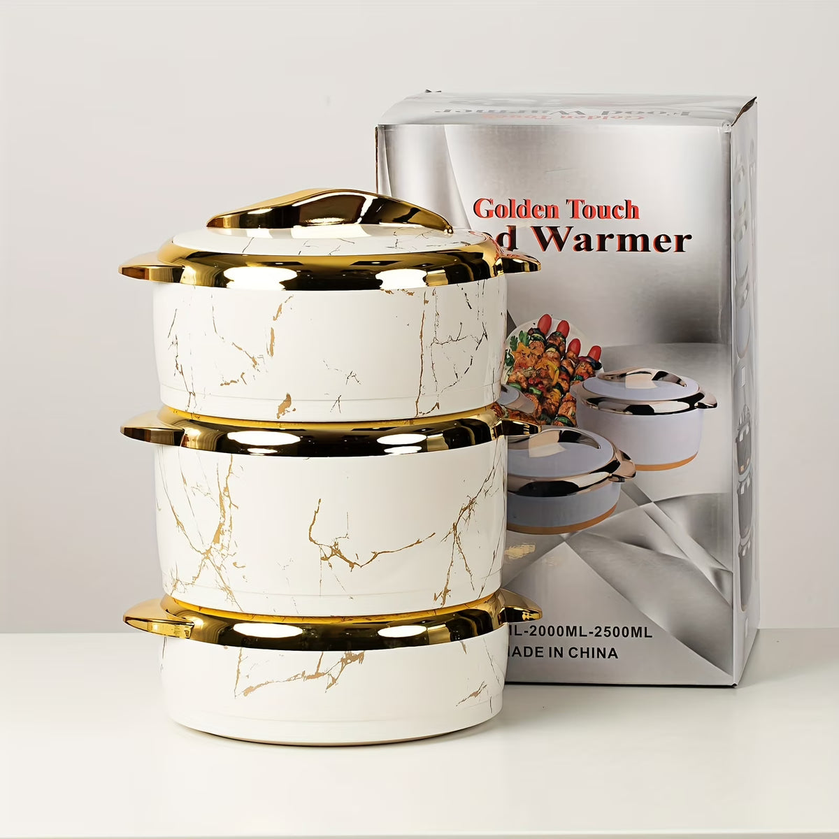 3pcs Insulated Stainless Steel Thermal Casserole Dish Set With Lids I22066
