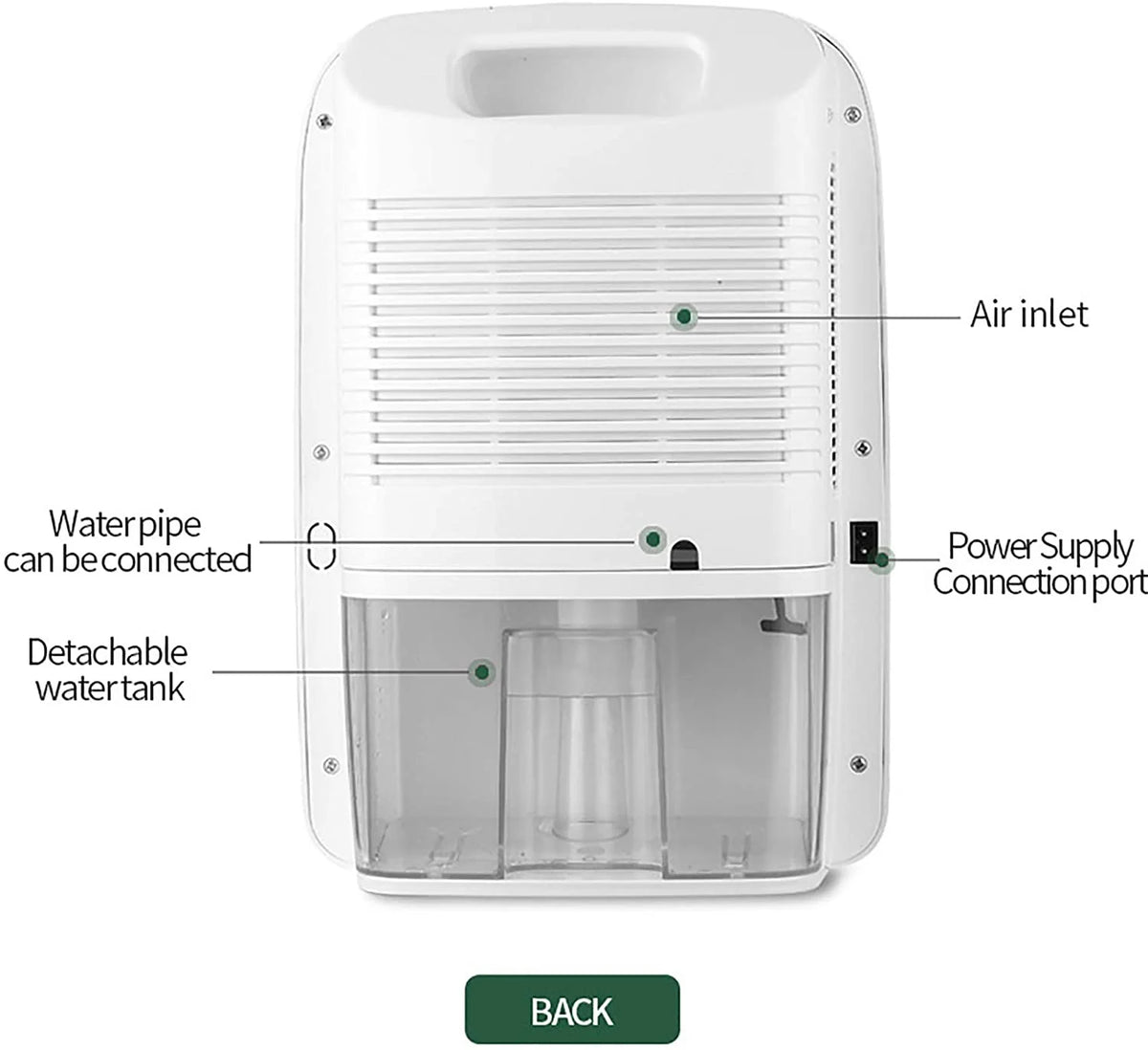 2.5L Dehumidifier with Drain Hose V168