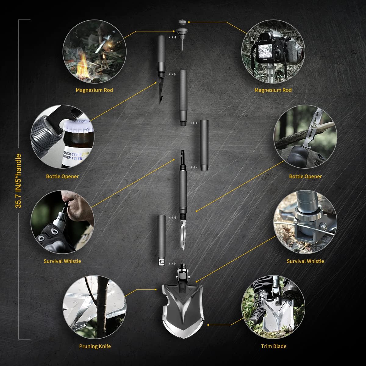 High Carbon Steel Military Folding Shovel H39625