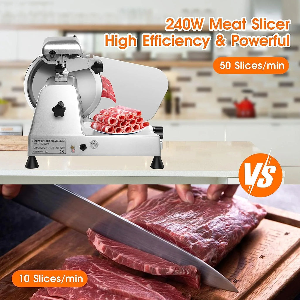 Commercial Meat Slicer 10 inch 240W Chromium-Plated Steel Blade I736