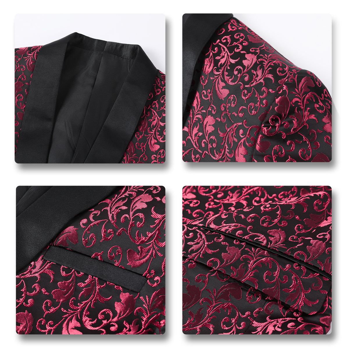Floral Blazer with Notched Lapel V9322