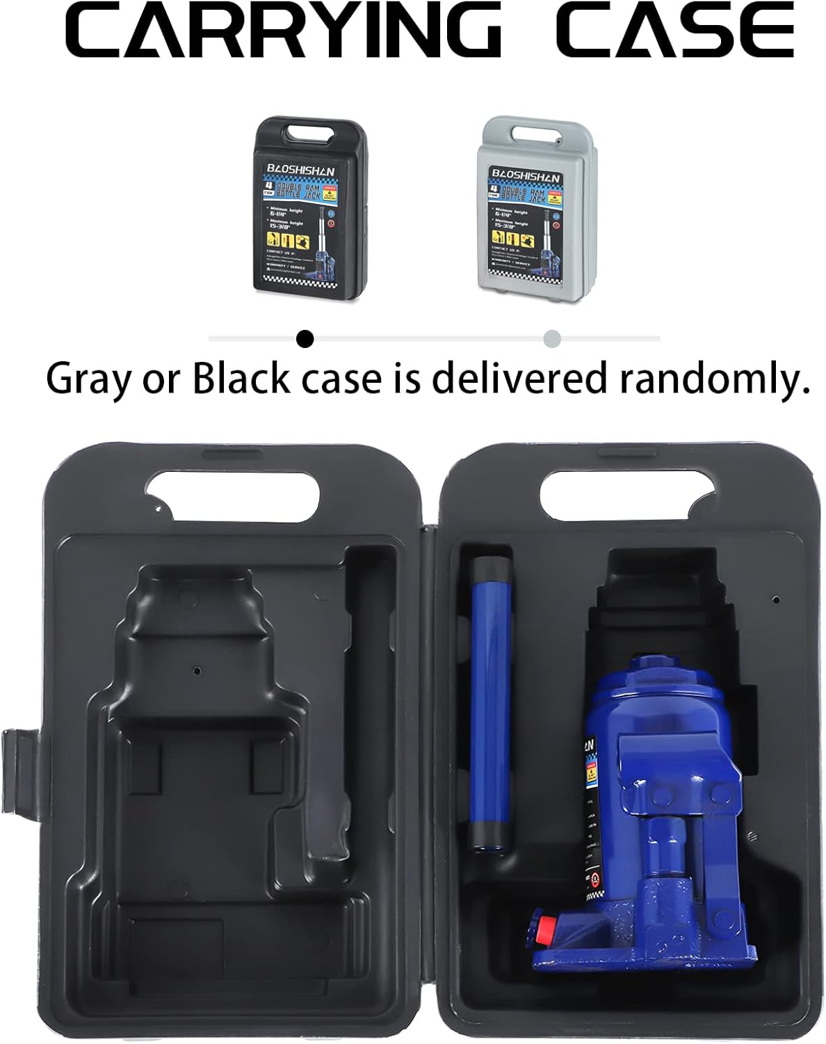 4 Ton Double Ram Hydraulic Bottle Jack with Carrying Case Pack of 2 P937705