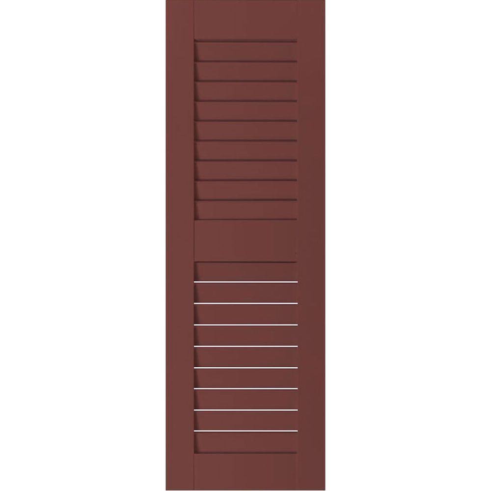 Exterior Real Wood Western Cedar Open Louvered Shutters, Per Pair, 12x22 x 39 F893